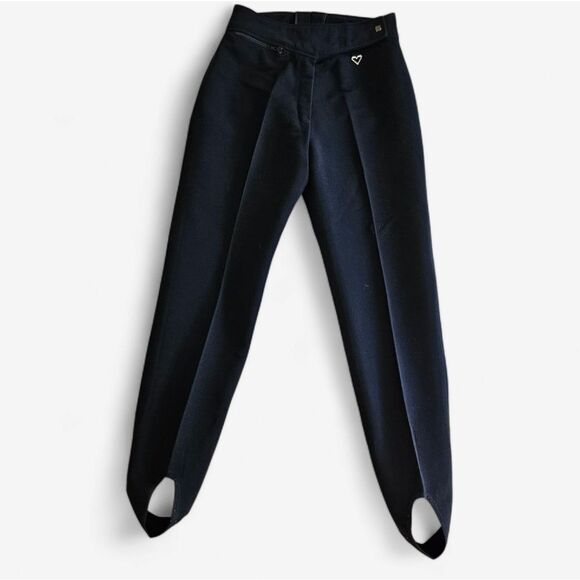 Vintage Obermeyer Sport Women’s Stirrup Wool Blend Ski Snow Pants in Black 10R - Picture 1 of 10